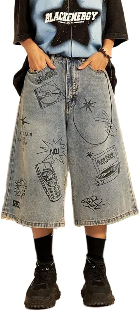 Long Denim Shorts Jorts Y2k Aesthetic Baggy Jeans Short Harajuku ...